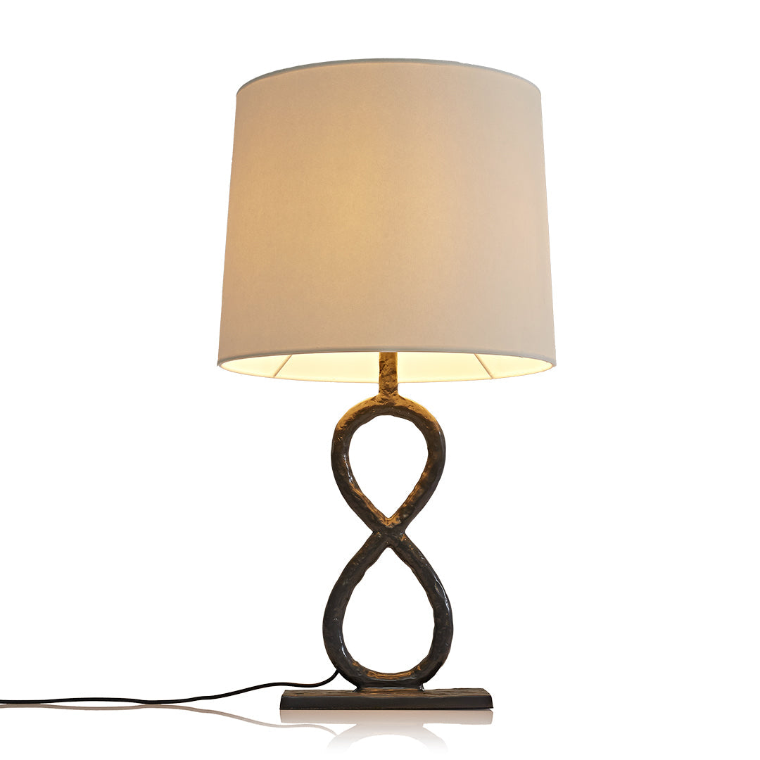 Bronze Table Lamp with Fabric Shade – European Luxury LED