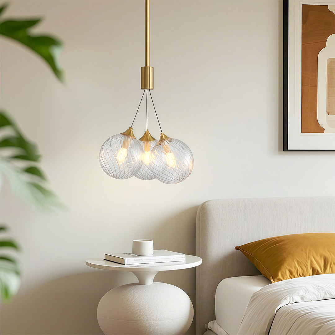 Aurelia Bubble Chandelier in Solid Copper, Modern Minimalist Ceiling Light
