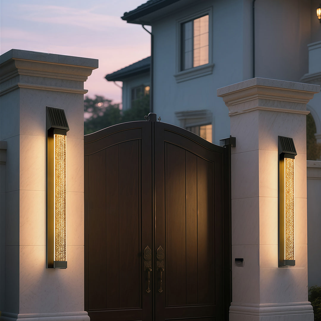 Aria Solar Wall Sconce in Matte Black Stainless Steel