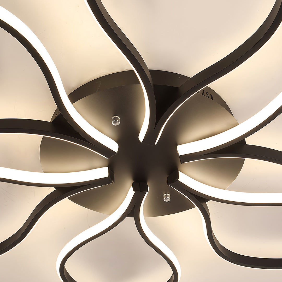 Lumina Flush Mount LED Ceiling Light in Black Iron and Silicone