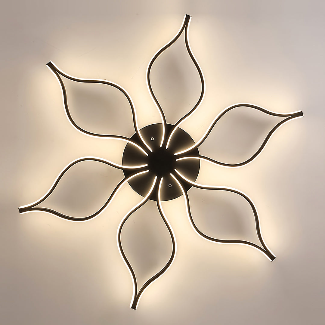 Lumina Flush Mount LED Ceiling Light in Black Iron and Silicone