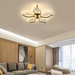 Lumina Flush Mount LED Ceiling Light in Black Iron and Silicone