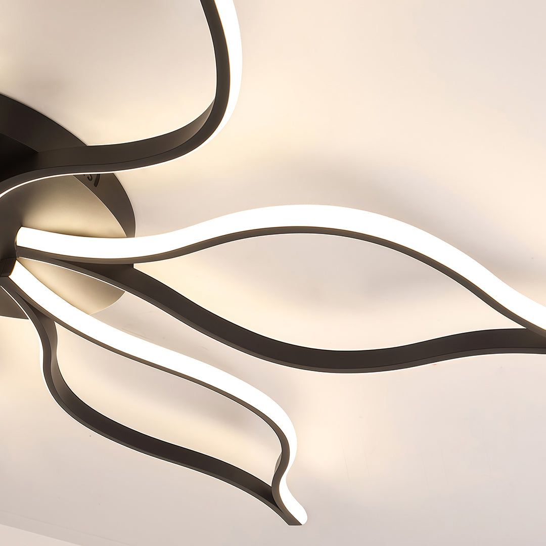 Lumina Flush Mount LED Ceiling Light in Black Iron and Silicone