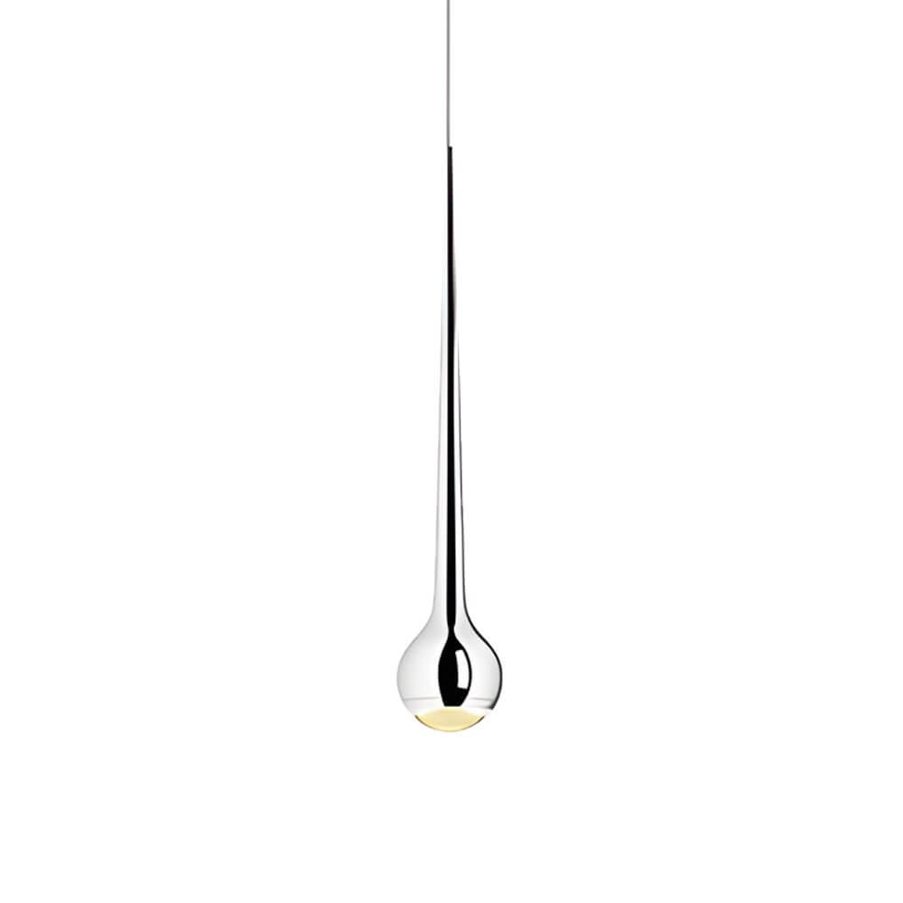 Aurelle Drop LED Pendant Light in Chrome and Acrylic