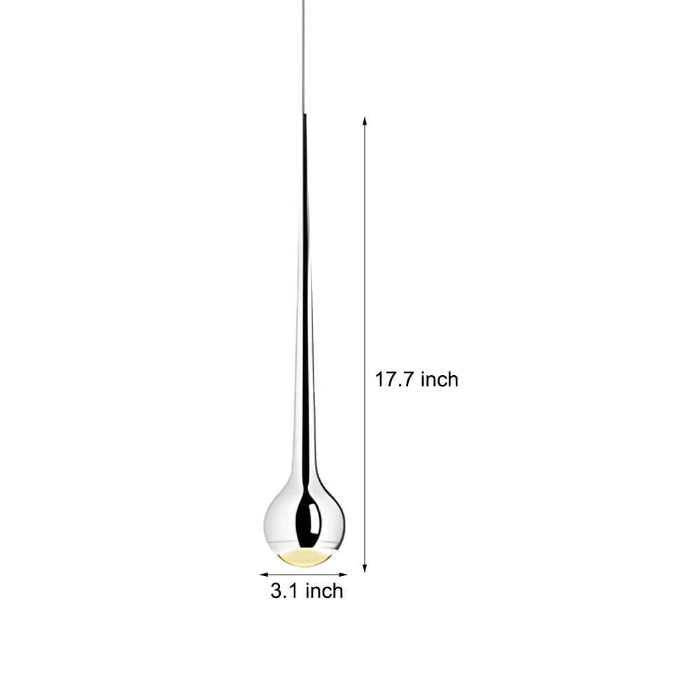 Aurelle Drop LED Pendant Light in Chrome and Acrylic