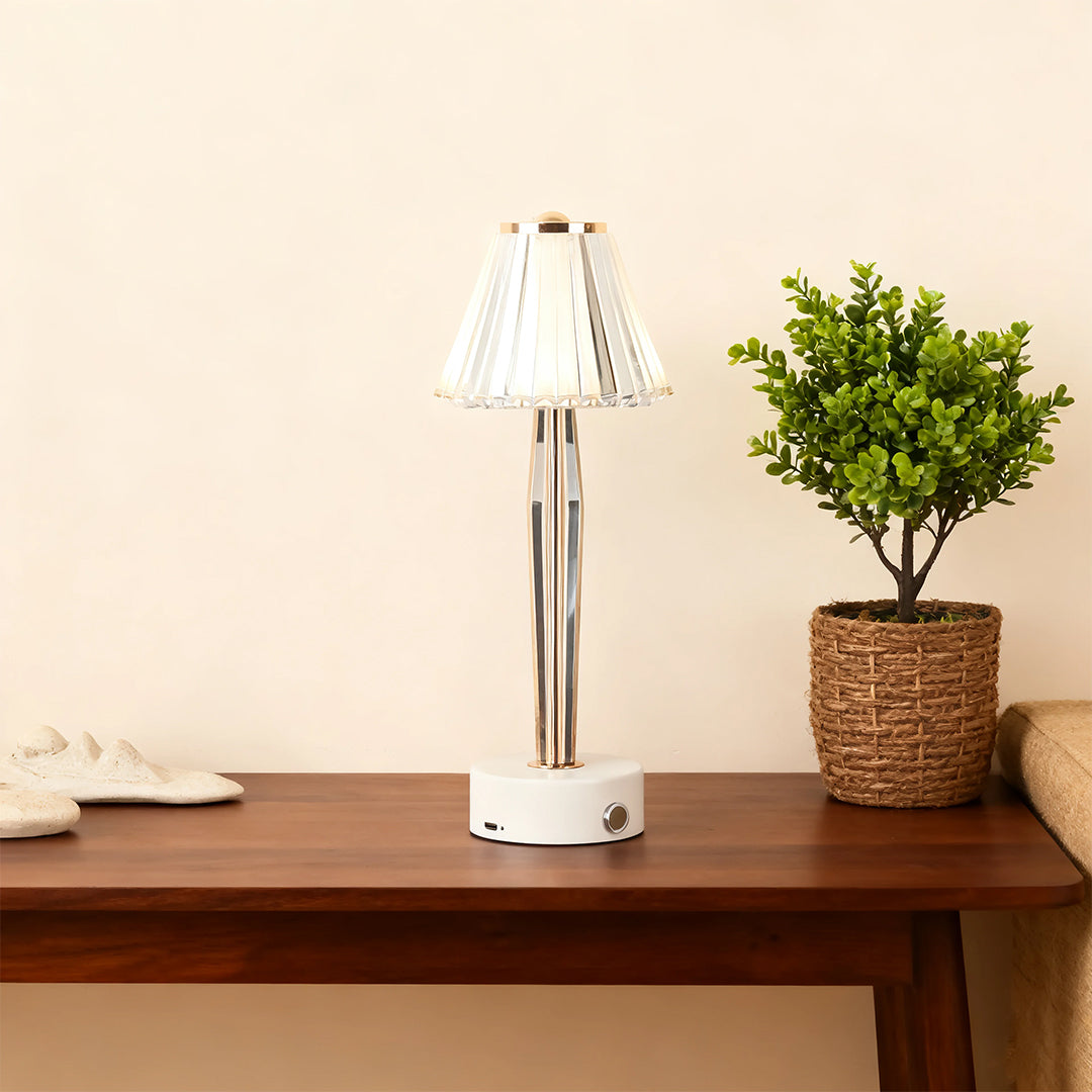 Classic Touch Table Lamp with USB Charging, Iron & Acrylic