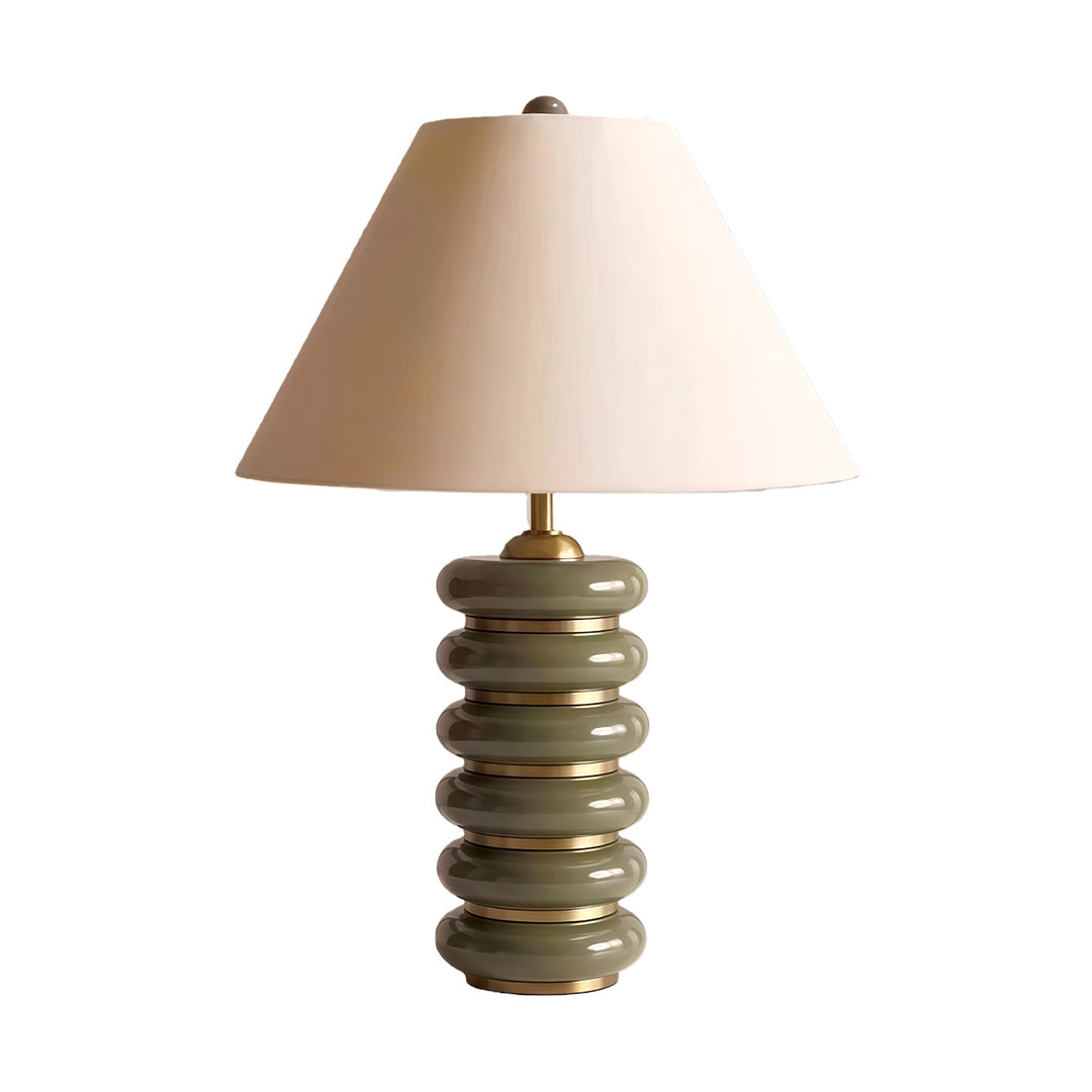 American Retro Cloth Table Lamp with Fabric Shade for Bedroom and Living Room