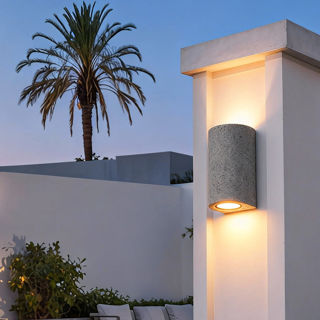 Concrete Up Down Wall Light | Minimalist Outdoor LED Sconce