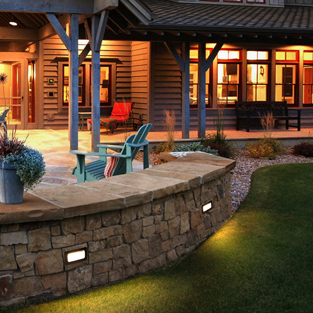 Recessed LED Step Light in Sand Gray Aluminum for Outdoor Stairs