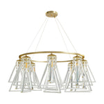 Aurelia Crystal Chandelier in Brass, Chrome, or Black