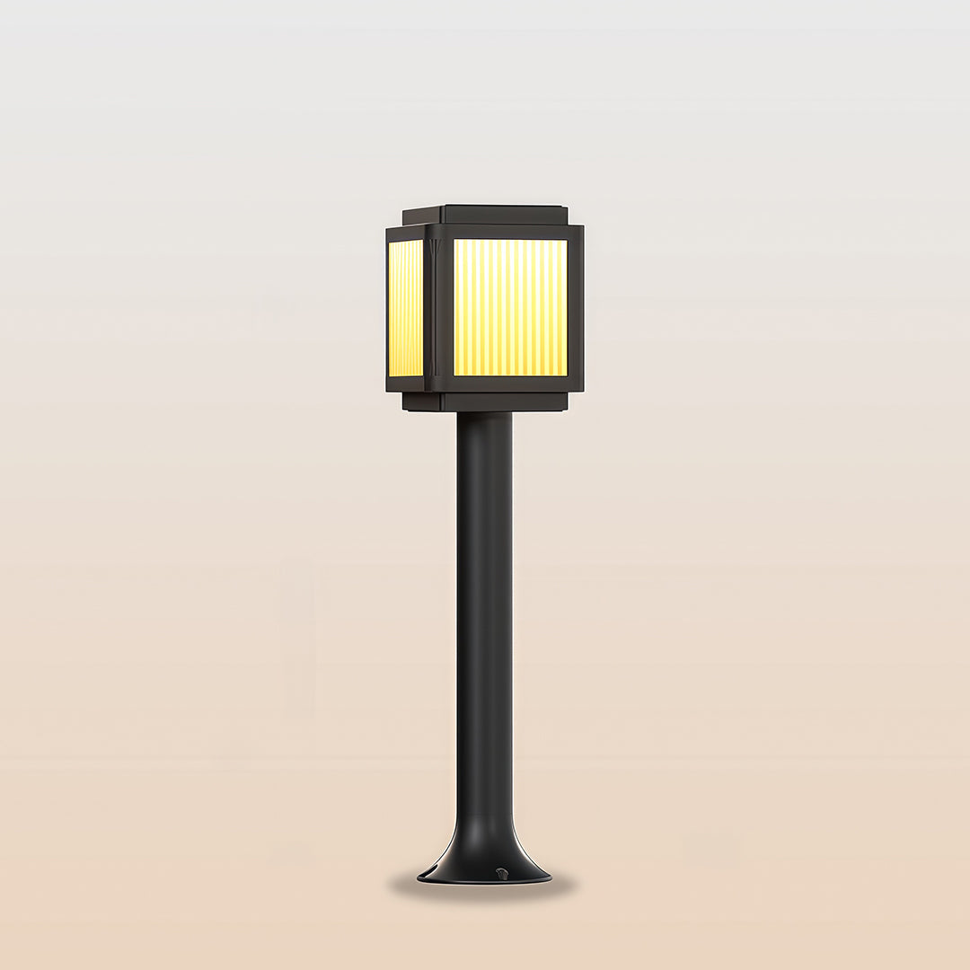 Modern Solar Path Lights with Aluminum Frame and Acrylic Shade