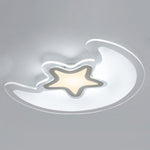 Modern Creative Special Shaped Trichromatic Dimming Moon Star Ceiling Light