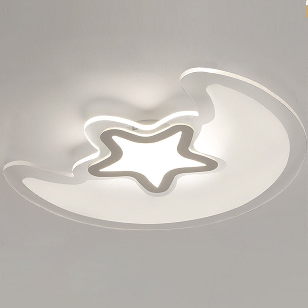 Modern Creative Special Shaped Trichromatic Dimming Moon Star Ceiling Light