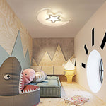 Modern Creative Special Shaped Trichromatic Dimming Moon Star Ceiling Light