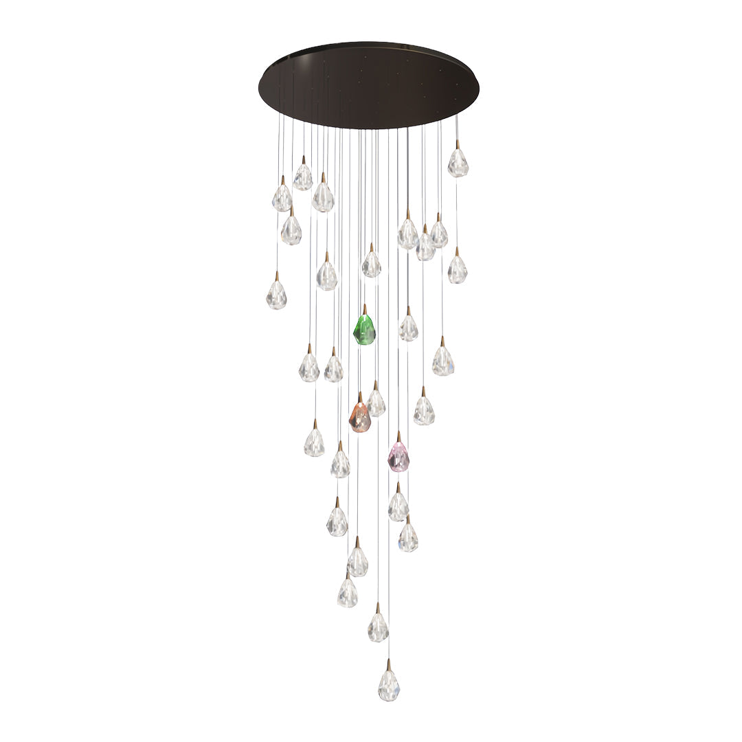 Luxury Crystal Staircase Chandelier with LED Lighting
