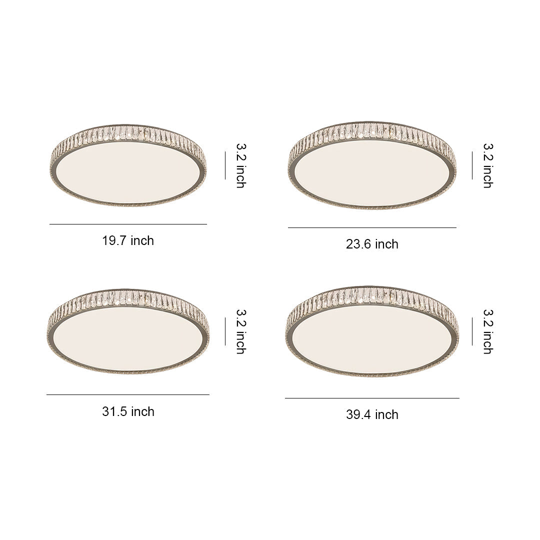 Crystal Flush Mount Ceiling Light Modern Minimalist Chrome LED