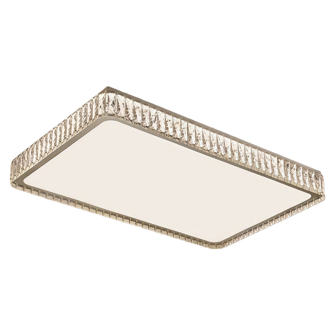 Crystal Flush Mount Ceiling Light Modern Minimalist Chrome LED