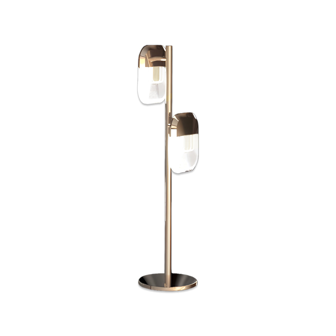 Aurelia Crystal Floor Lamp — Modern Minimalist Aluminum with Sepia Gold Finish