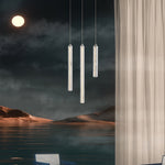 Linear Crystal Pendant Light | Modern Chrome LED Hanging Lamp for Dining Room & Kitchen Island