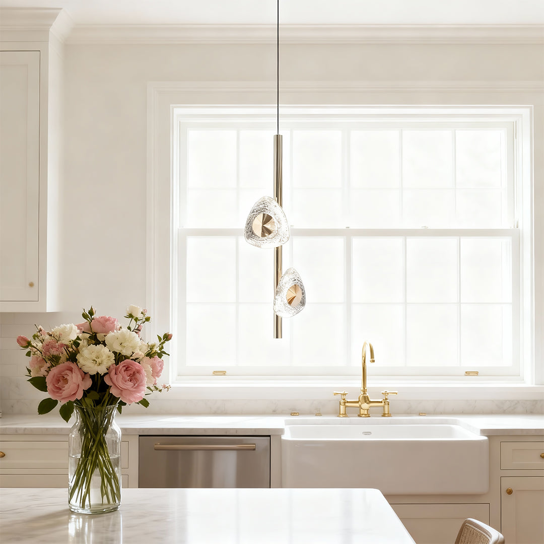 Aurelia Crystal Pendant Light in Gold Aluminum Finish
