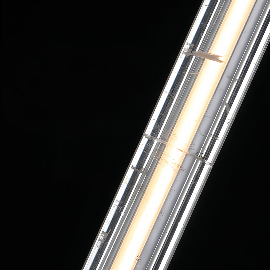 Linear Crystal Pendant Light | Modern Chrome LED Hanging Lamp for Dining Room & Kitchen Island