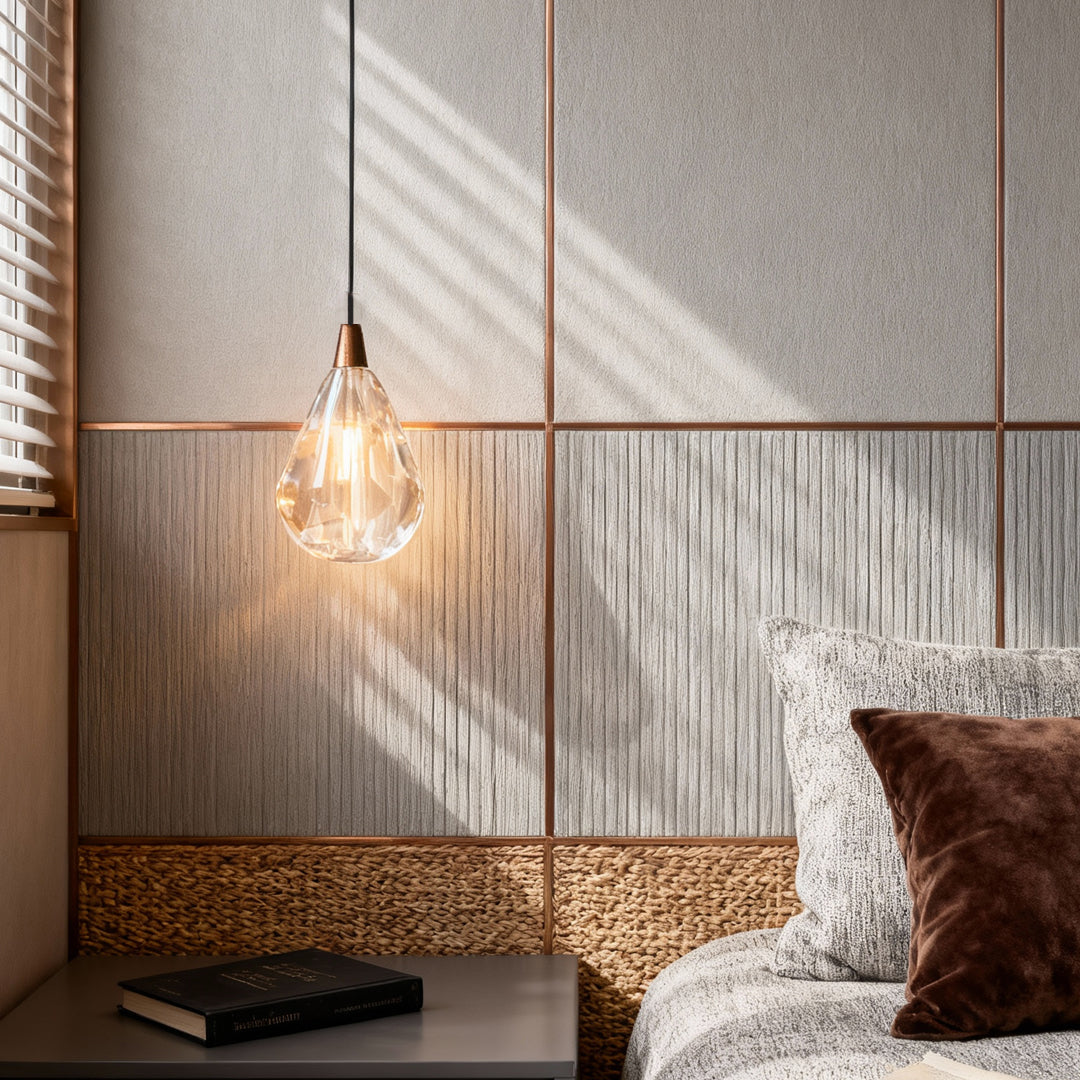 Aurelia Crystal Pendant Light – Minimalist Gold LED Chandelier for Dining and Living Spaces