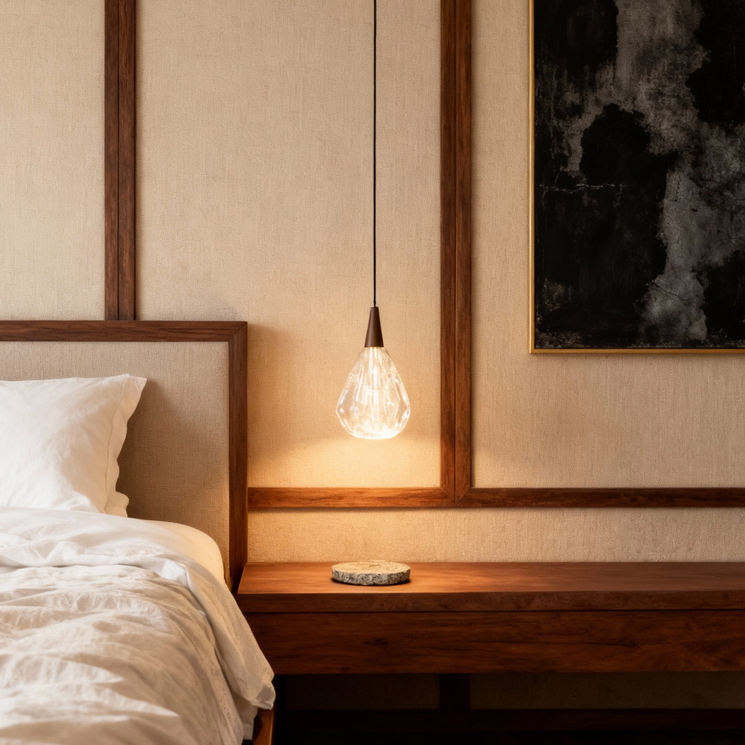 Aurelia Crystal Pendant Light – Minimalist Gold LED Chandelier for Dining and Living Spaces