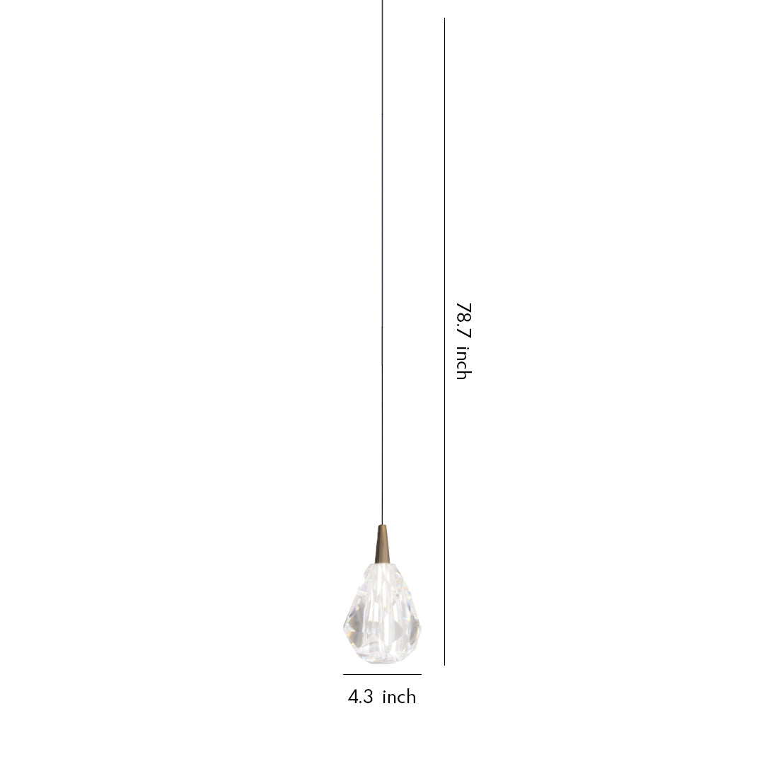 Aurelia Crystal Pendant Light – Minimalist Gold LED Chandelier for Dining and Living Spaces