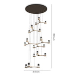 Crystal Staircase Chandelier Nordic Geometric LED Pendant Light