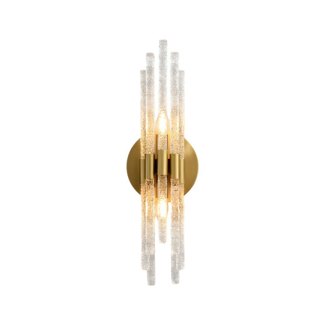 Modern Crystal Wall Sconce with Gold Hardware | 24W LED