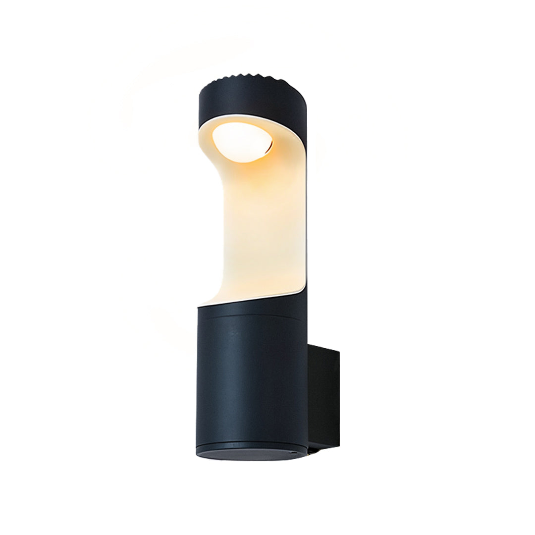 Modern Outdoor Wall Sconce with Adjustable Color Temperature, Black Aluminum