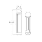 Modern Outdoor Bollard Light – Sand Gray Die-Cast Aluminum Garden Lamp