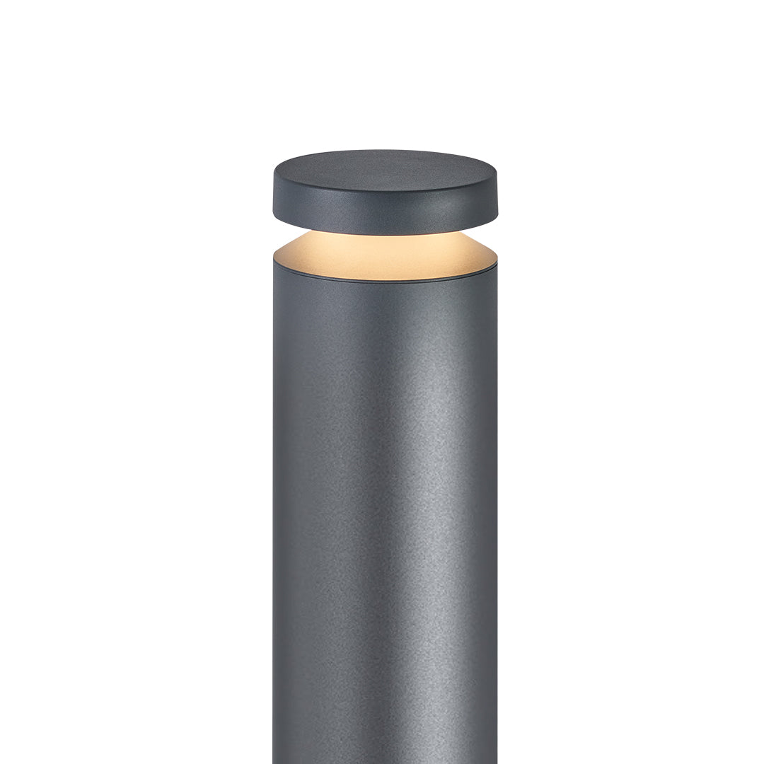Modern Outdoor Bollard Light for Pathways | Sand-Gray Aluminum LED