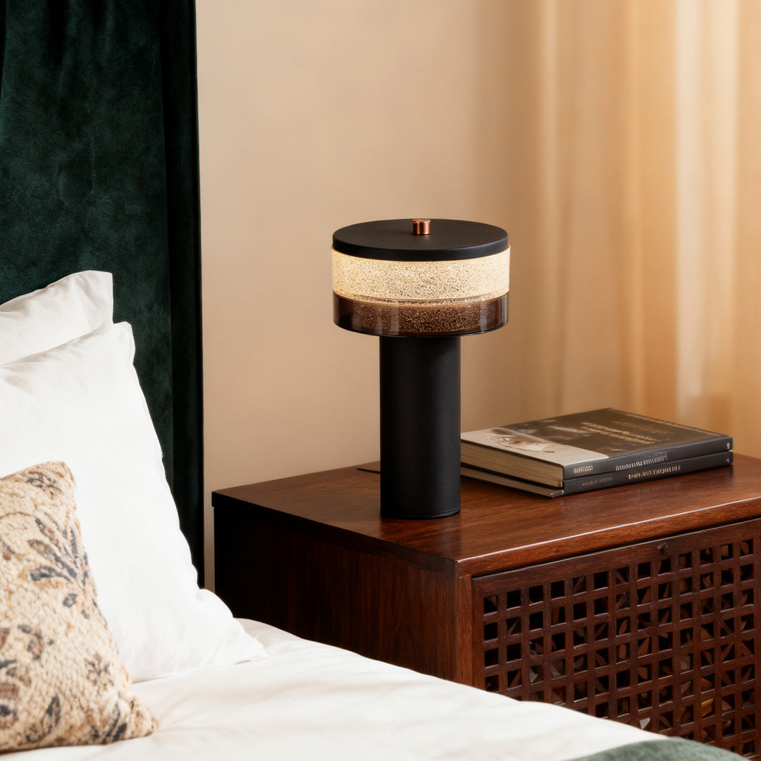 Nordic Cylinder Table Lamp with Stepless Dimming, Rechargeable LED