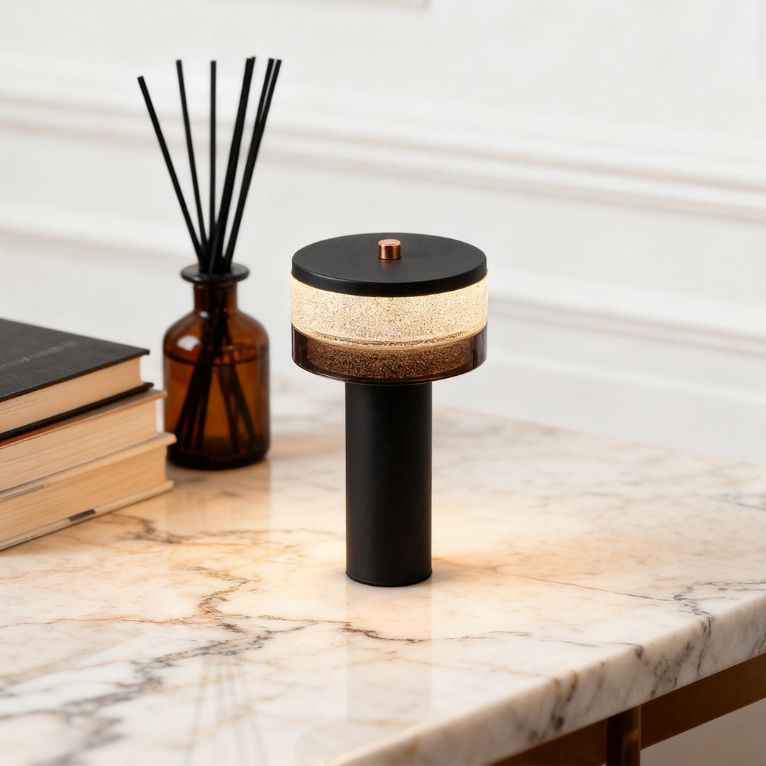 Nordic Cylinder Table Lamp with Stepless Dimming, Rechargeable LED