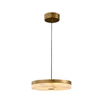 Marble Disc Pendant Light – Modern Luxury Ceiling Lamp with Brass Accents