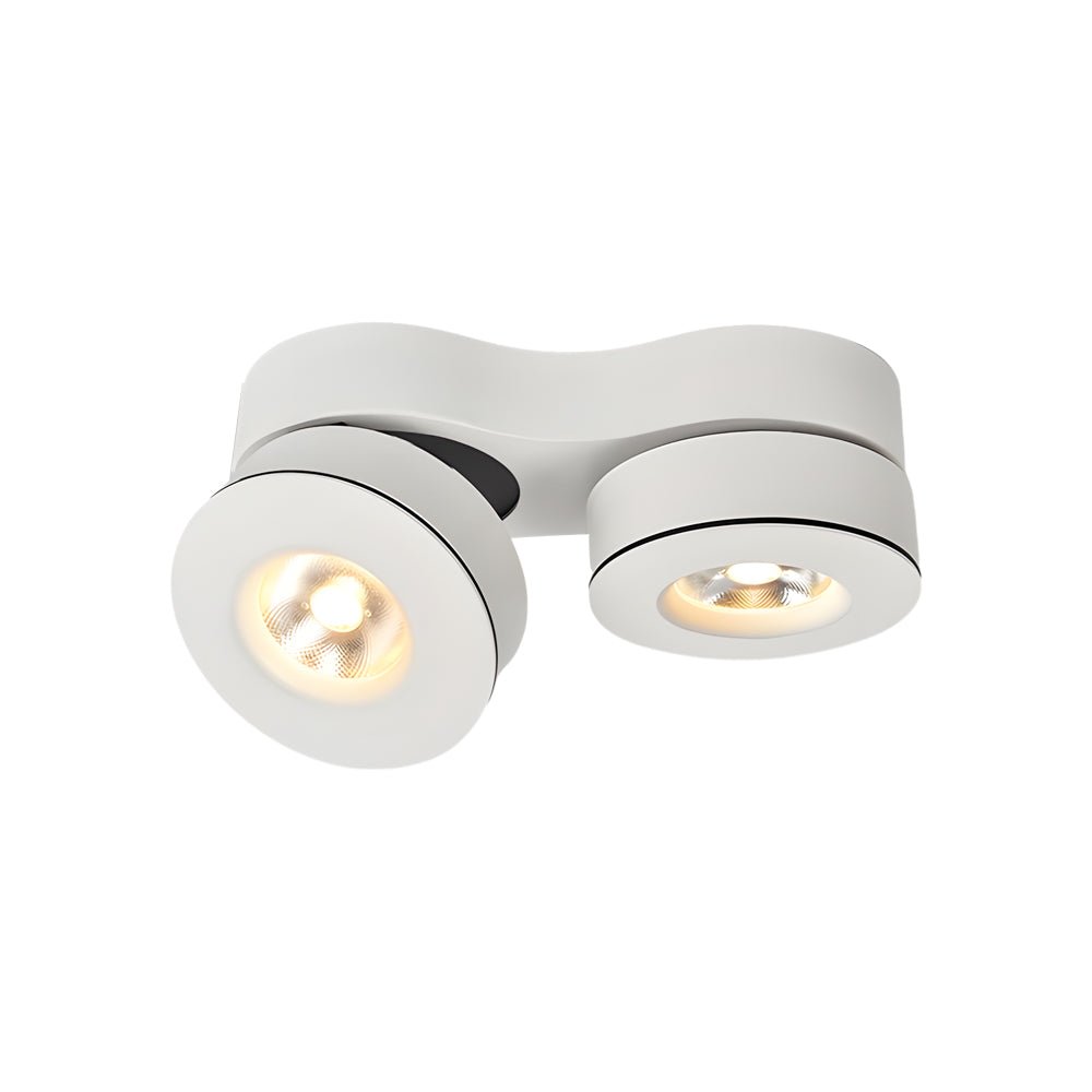 Aria Double-Head Adjustable Ceiling Spotlight in Black or White