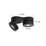 Aria Double-Head Adjustable Ceiling Spotlight in Black or White