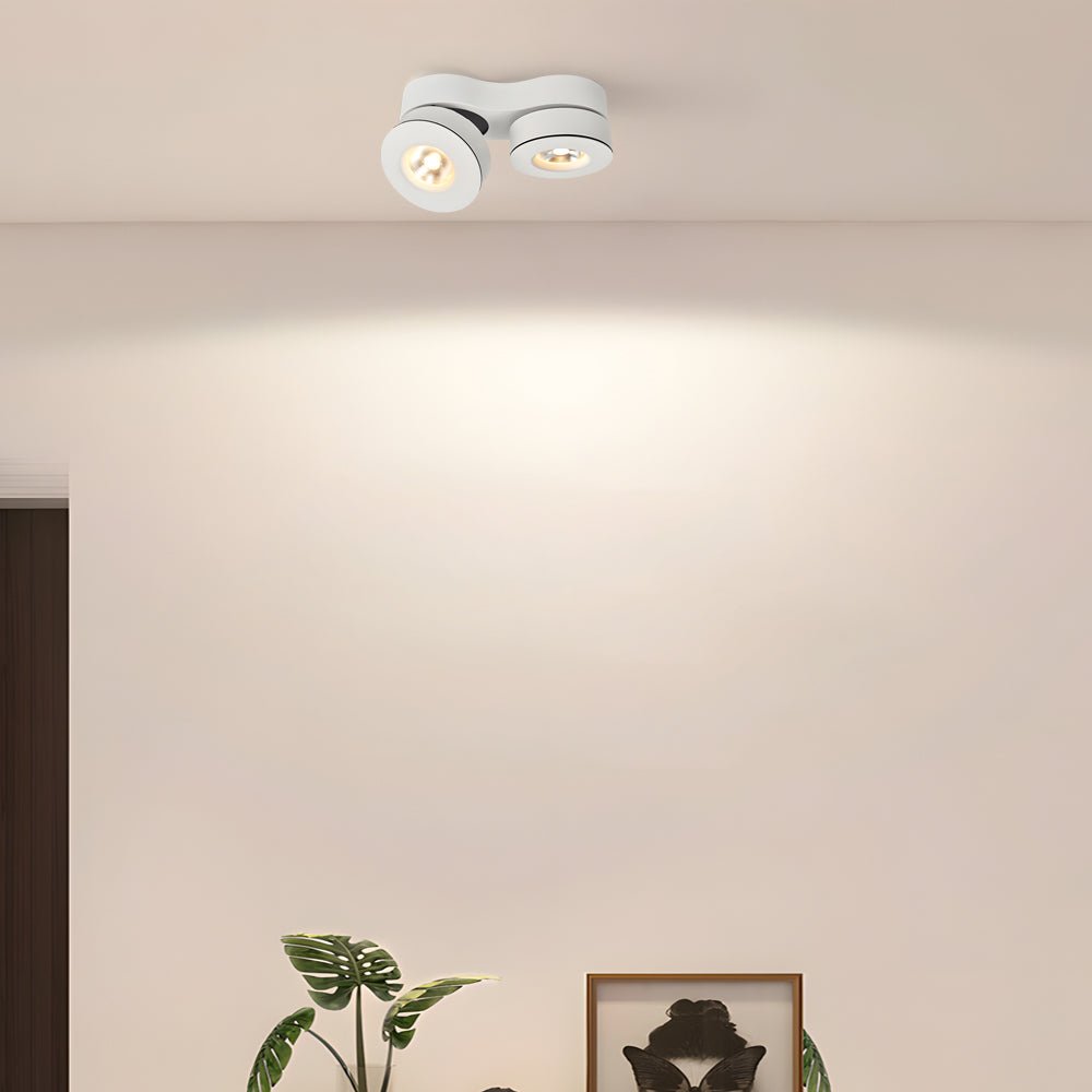 Aria Double-Head Adjustable Ceiling Spotlight in Black or White