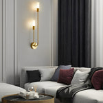 Aurelia Double Head LED Wall Sconce in Gold or Black, Modern Luxury Lighting for Bedroom and Living Room
