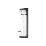 Black Stainless Steel Outdoor Wall Sconce with Marble Shade