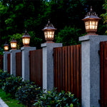 Pillar Garden Light in Chestnut Aluminum with Clear Glass Shade