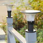 Solar Post Cap Light in Black Aluminum for Outdoor Pillars