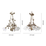 Aurelia Floral Brass Chandelier with White Glass Petals