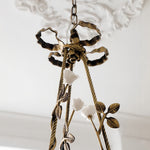 Aurelia Floral Brass Chandelier with White Glass Petals