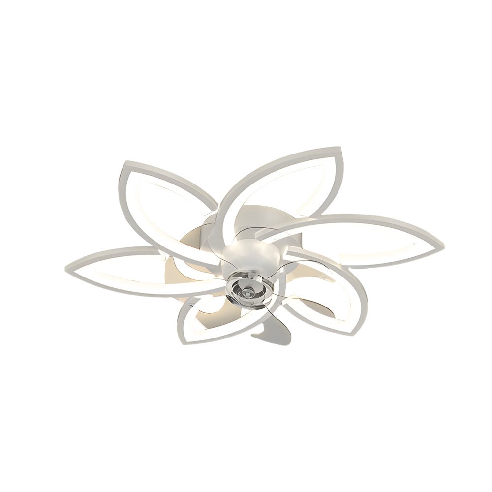 Modern Floral Ceiling Fan with LED Light – 6 or 8 Lights