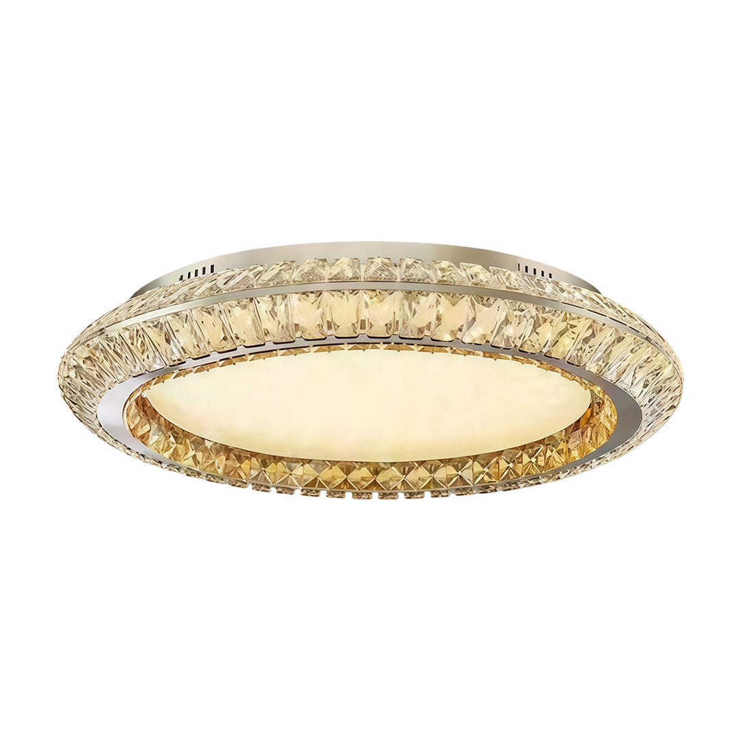 Lumière Flush Mount Crystal Ceiling Light in Titanium Gold