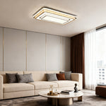 Crystal Flush Mount Ceiling Light with Chrome Frame, Modern LED Ceiling Lamp