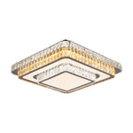 Crystal Flush Mount Ceiling Light with Chrome Frame, Modern LED Ceiling Lamp
