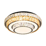 Crystal Flush Mount Ceiling Light with Chrome Frame, Modern LED Ceiling Lamp